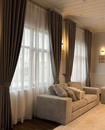 brown-blackout-curtains-in-living-room